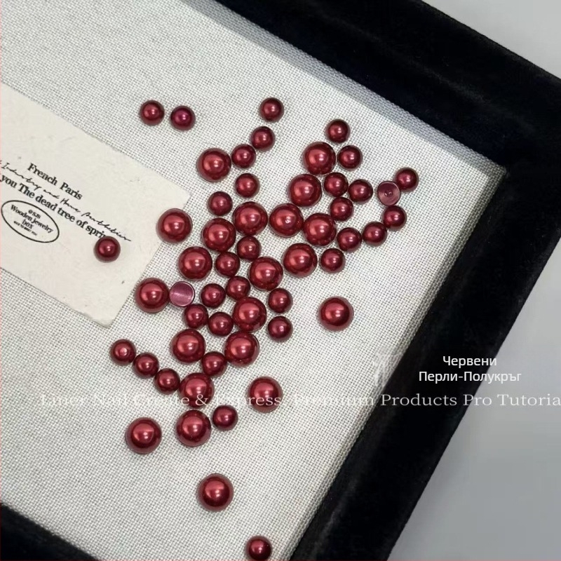 Премиум декорации за маникюр Bun Pearl серия: конкавни полумесеци с циркони, многоцветни, различни размери