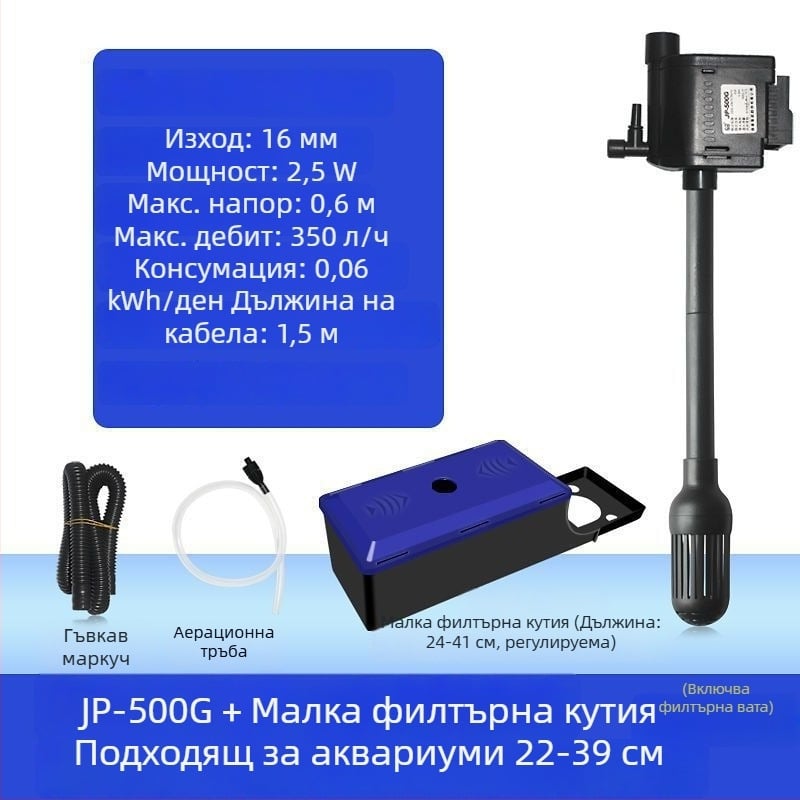 Подводна помпа за аквариум, 3-в-1: циркулация, аерация и отопление
