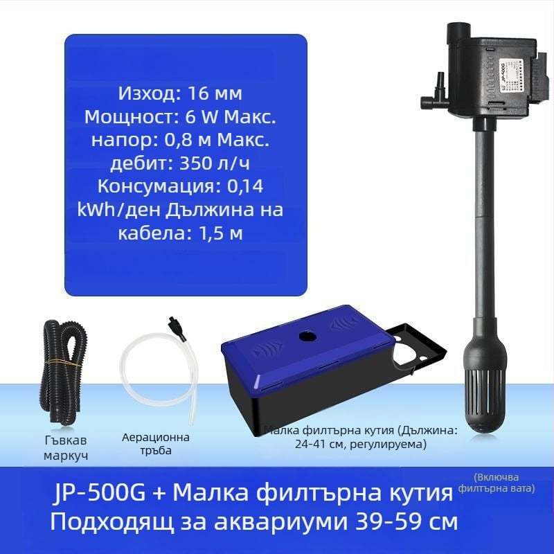 Подводна помпа за аквариум, 3-в-1: циркулация, аерация и отопление