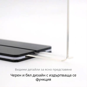 A5 акрилен държач за таблички на маса, прозрачен дисплей A4 за менюта и ценници