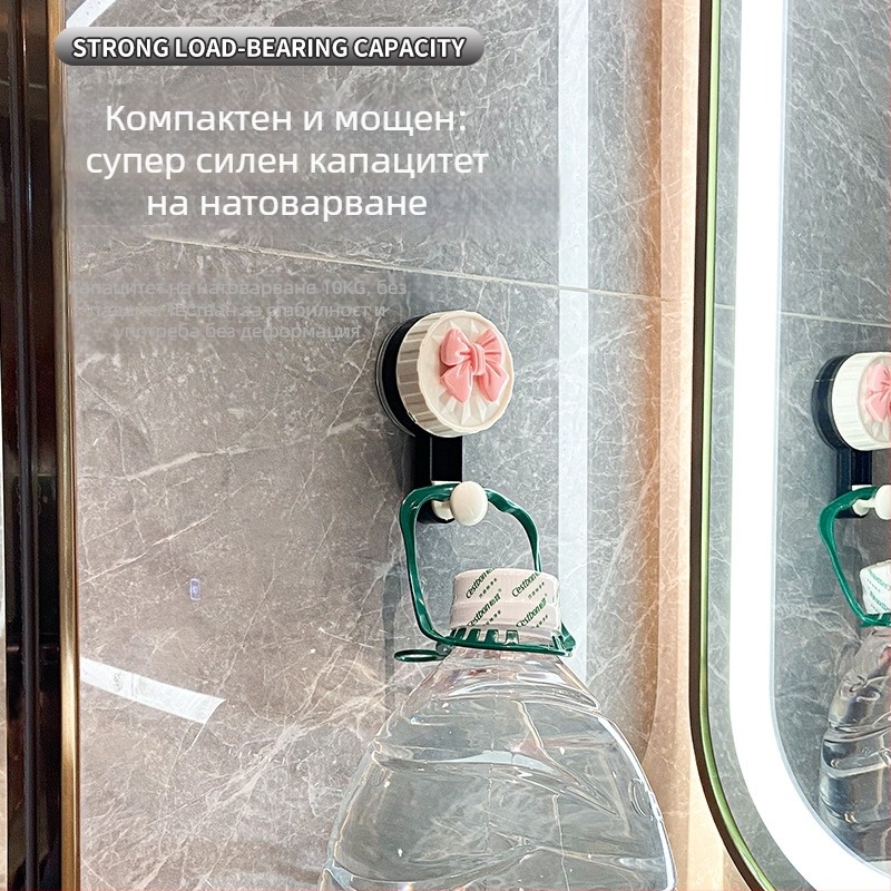 Вакуумна кука за кърпи с лепило, без пробиване, стенен монтаж, за баня и кухня, с товароносимост