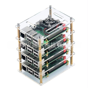 Универсална акрилна кутия за Raspberry Pi 3B/4B, многоплаткова конструкция за дънни платки и стекове, 4 слоя експериментален клъстер