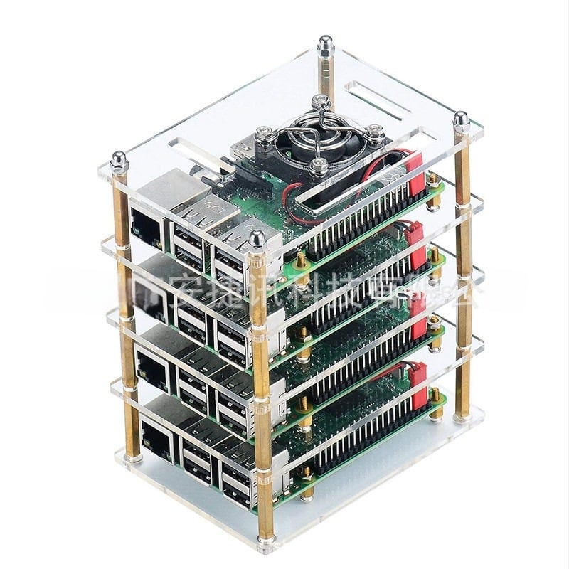 Универсална акрилна кутия за Raspberry Pi 3B/4B, многоплаткова конструкция за дънни платки и стекове, 4 слоя експериментален клъстер