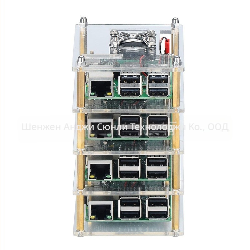 Универсална акрилна кутия за Raspberry Pi 3B/4B, многоплаткова конструкция за дънни платки и стекове, 4 слоя експериментален клъстер