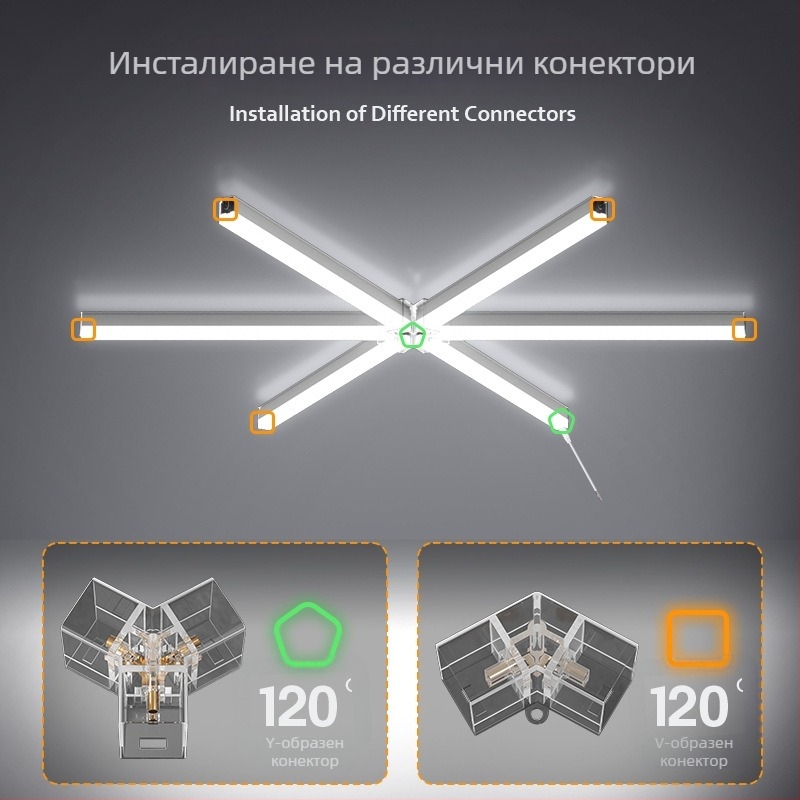 Суперярка LED офисна висяща лампа, снежнообразна таванна лампа за барбершопове, класни стаи, спортни зали и супермаркети