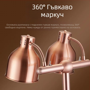 Мраморна лампа за подгряване на храна за хотели и ресторанти, подгряване на барбекю и топли блюда, LED лампа за подгряване, корпус от алуминиева сплав, 500W, 220V, IP65