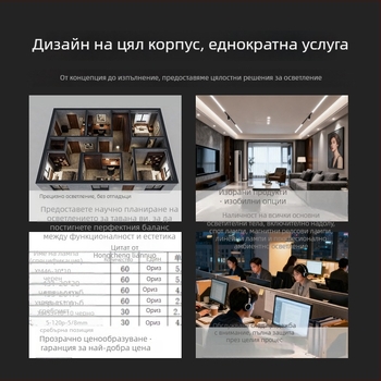 LED таванно осветление за хол и трапезария, пълноспектърна защита на очите, модерен минималистичен дизайн