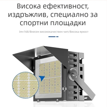 LED квадратен прожектор за открити спортове, висок полюс, осветление за площад и стадион, 200W