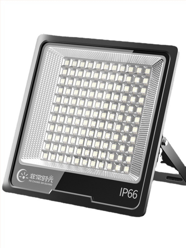 LED прожектор 200W за външно осветление на рекламни табели и дворове, алуминиев корпус IP65, 432 диода, 6000 лумена, CRI 80–90, ъгъл на лъча 90–120°