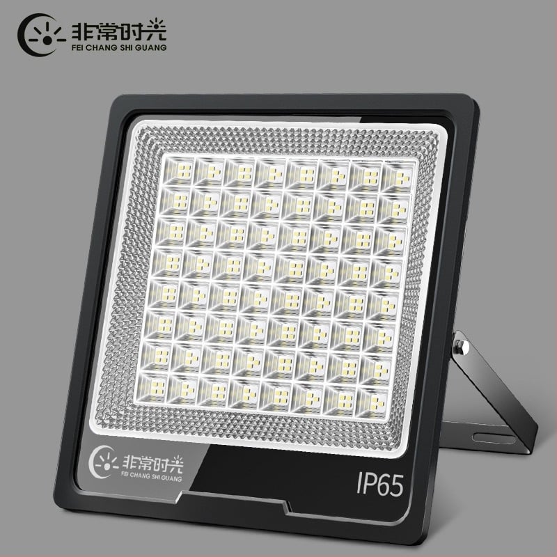 LED прожектор 200W за външно осветление на рекламни табели и дворове, алуминиев корпус IP65, 432 диода, 6000 лумена, CRI 80–90, ъгъл на лъча 90–120°
