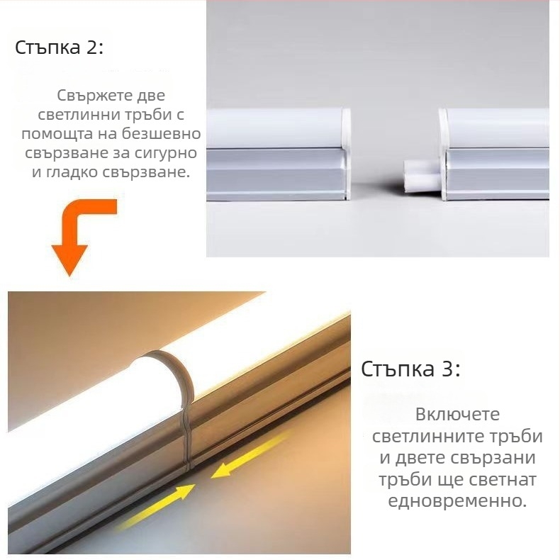 LED тръба T5, квадратна, изцяло пластмасова, интегрирана лампа T8 за домашна употреба