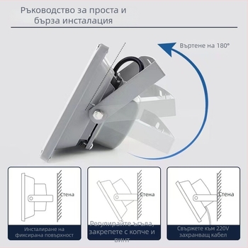 LED външен прожектор за строителни обекти, 100W, IP65 водоустойчив