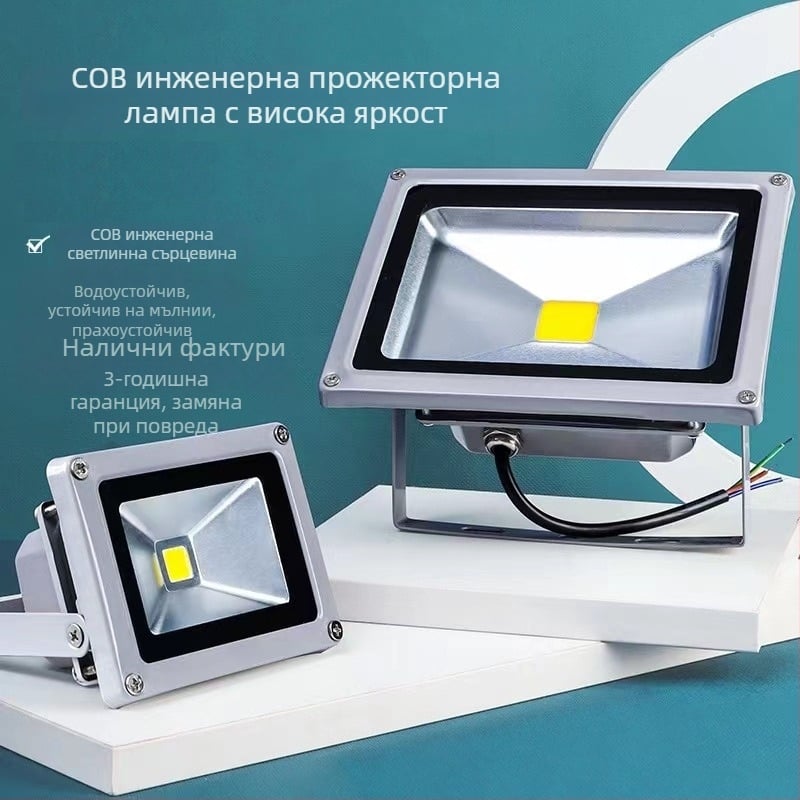LED външен прожектор за строителни обекти, 100W, IP65 водоустойчив