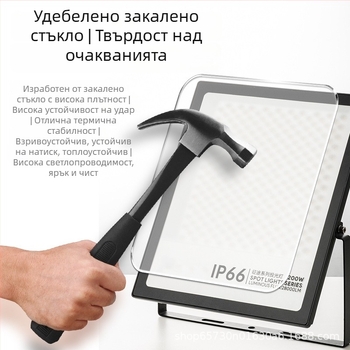 Уличен LED прожектор IP66 за рекламни инсталации, осветление на площади и стадиони, 6000 lm, CRI 85, 180° лъч, алуминиев корпус, 50–400W