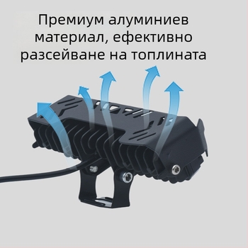 LED прожектор за електрически триколен мотоциклет — силна бяла светлина и цветно мигане