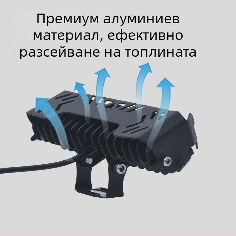 LED прожектор за електрически триколен мотоциклет — силна бяла светлина и цветно мигане