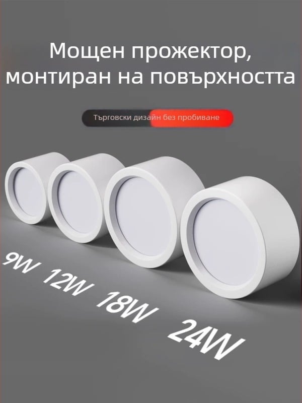 Офисен висящ светодиоден downlight, 6 инча без отвори за монтаж, 8 инча таванен downlight