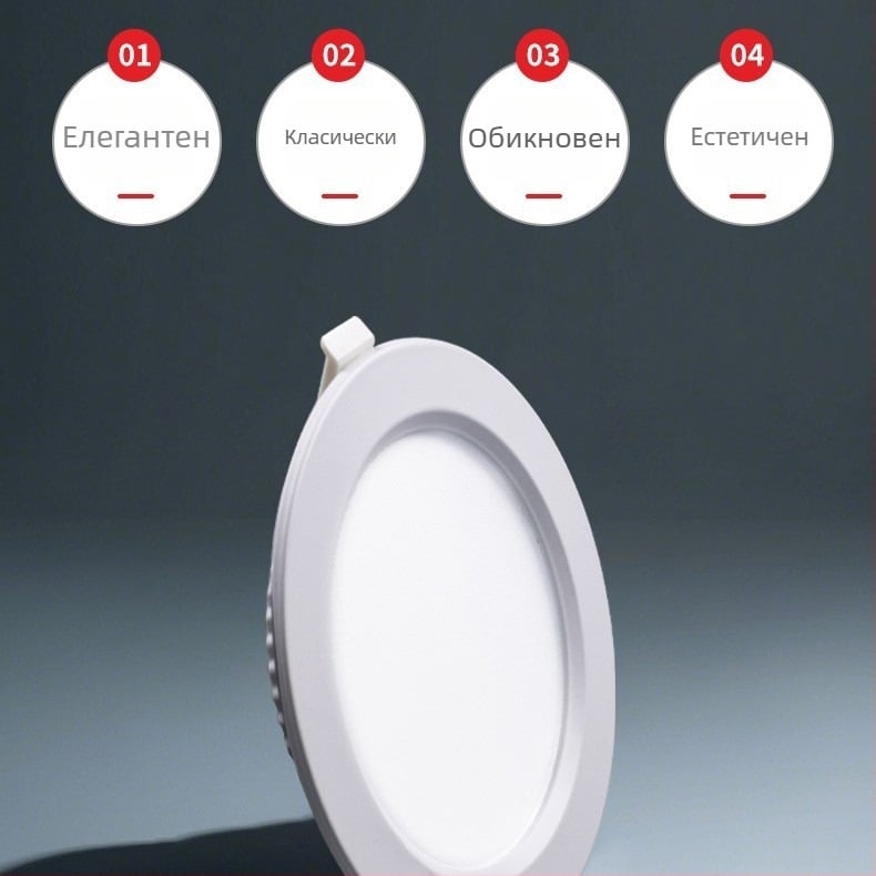 IoT LED вграден downlight с висока ефективност, 3–4 инча, за антре и коридор, с радарен сензор