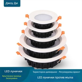 LED таванен даунлайт с триацово димиране, влагозащитен корпус и регулируема яркост за хотели, барове и KTV