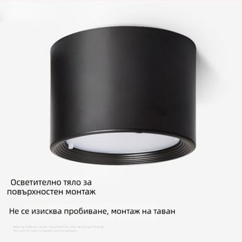 LED осветително тяло за повърхностен монтаж без пробиване, 6–8 инча, за изложбени зали, търговски центрове и магазини.