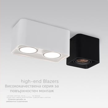 LED квадратна повърхностно монтирана светлинна спот лампа с решетка за хол и коридор — двойна, единична или тройна глава