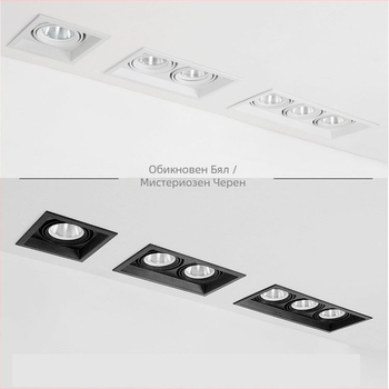 LED вградена AR111 светлина с COB, решетъчна светлина, 12W/15W, за магазин за облекло, едноглавна или двуглавна таванна светлина