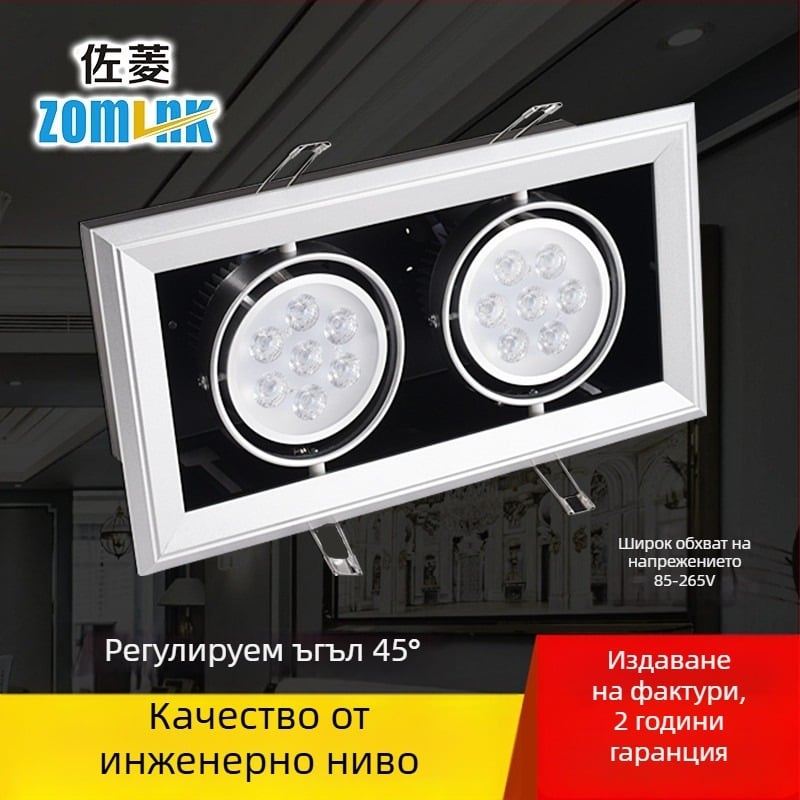 Zaoling LED прожектор с едно-, две- или триглавна конфигурация за молове и магазини за облекло, решетъчен дизайн, висок индекс на цветопредаване, супер ярък