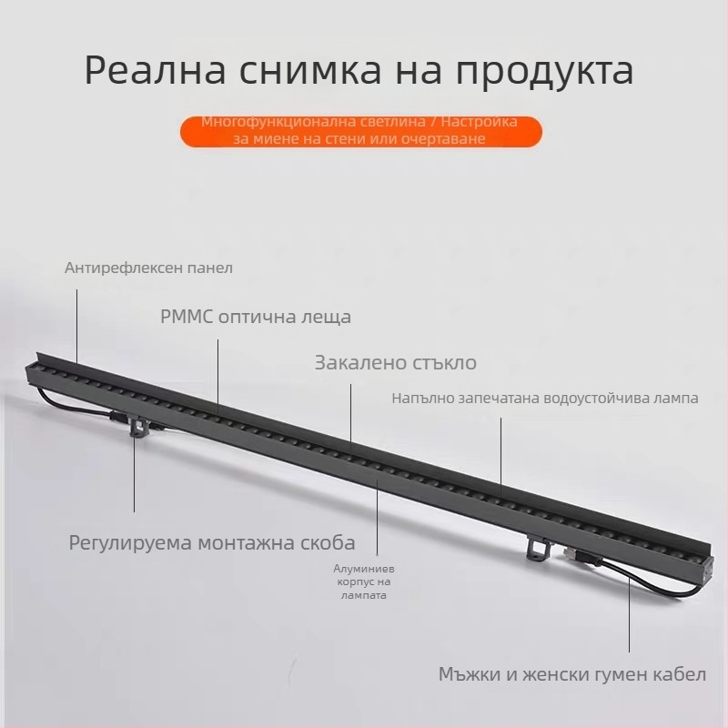 LED светлина за измиване на стени – водоустойчива за външна употреба, вътрешен прожектор, осветление за фасади и мостове, 220V, супер ярка