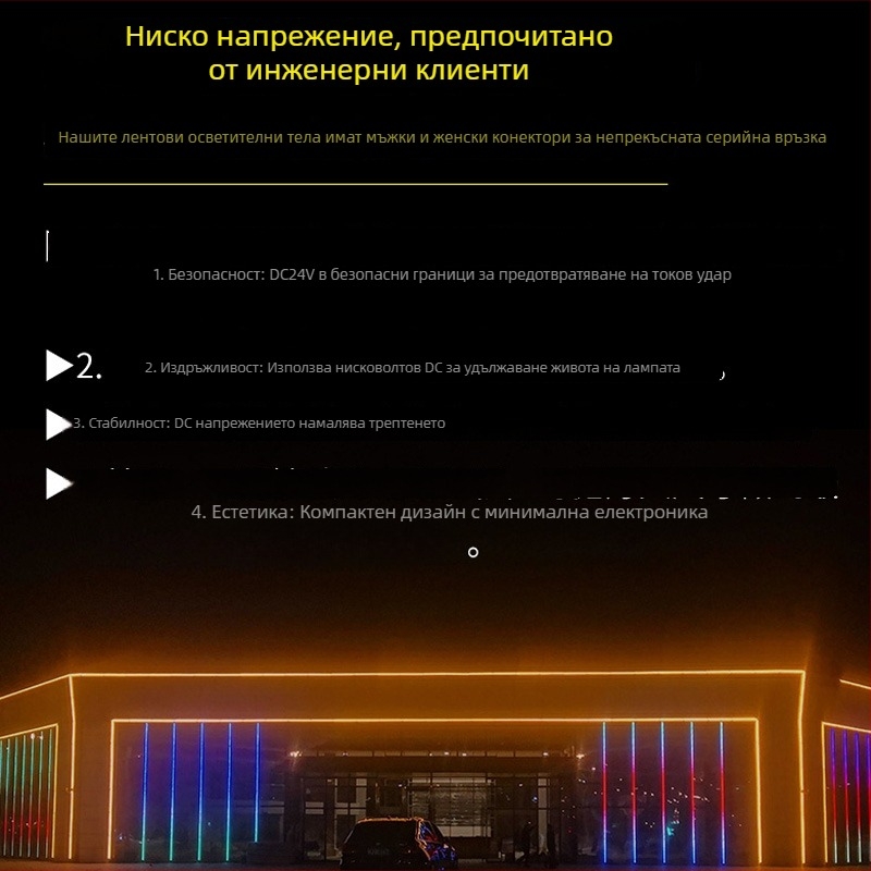 12W външно водоустойчиво LED линейно осветление за рекламни кутии и контури на парапети — твърда LED лента