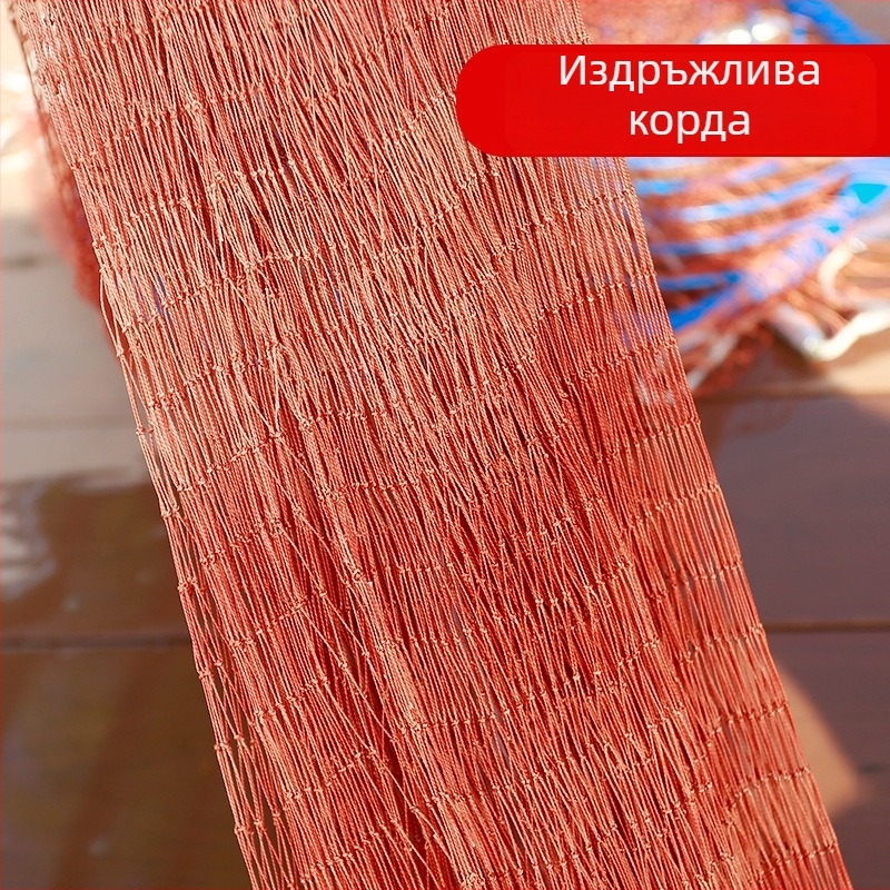 Найлонова безкръгова ръчна мрежа за хвърляне, американски стил, риболовна мрежа