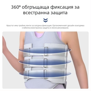 Тораколумбарен фиксиращ бандаж, следоперативна опора при лумбална фрактура, възрастни, ортеза за гръдно-поясен отдел, поясна лента, дишащ и компресивен