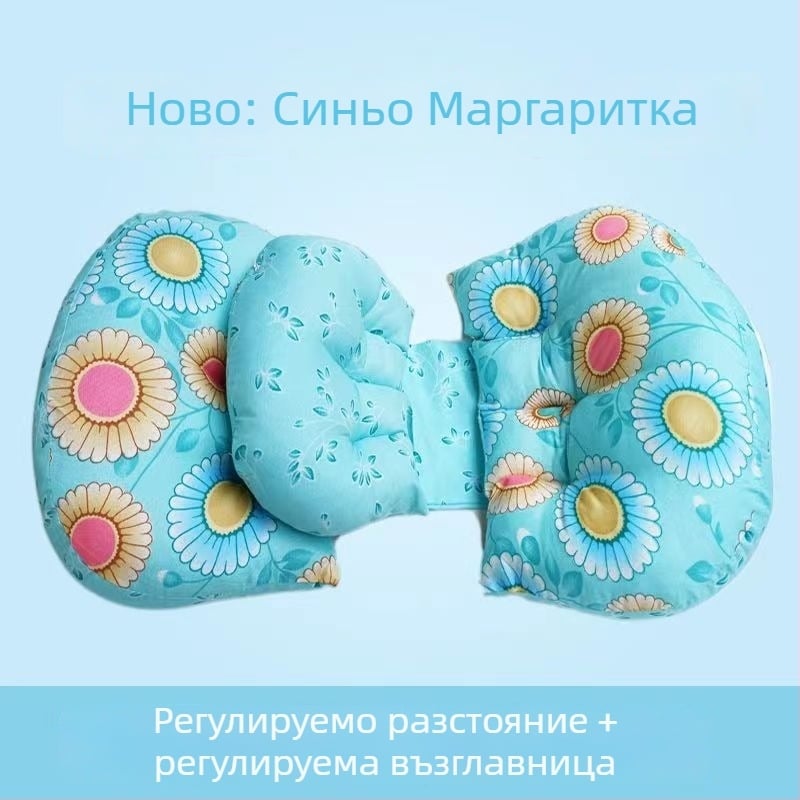 Многофункционална U-образна възглавница за опора на талията и корема при странично спане