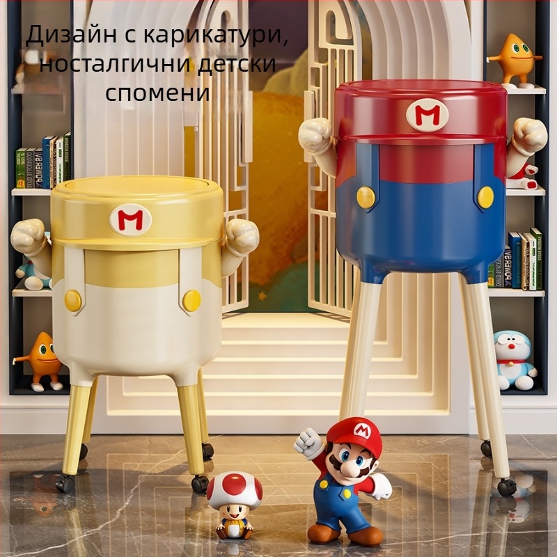 Висококачествен кош за отпадъци с голям капацитет за домашна употреба в хола, подвижен, висок корпус с капак