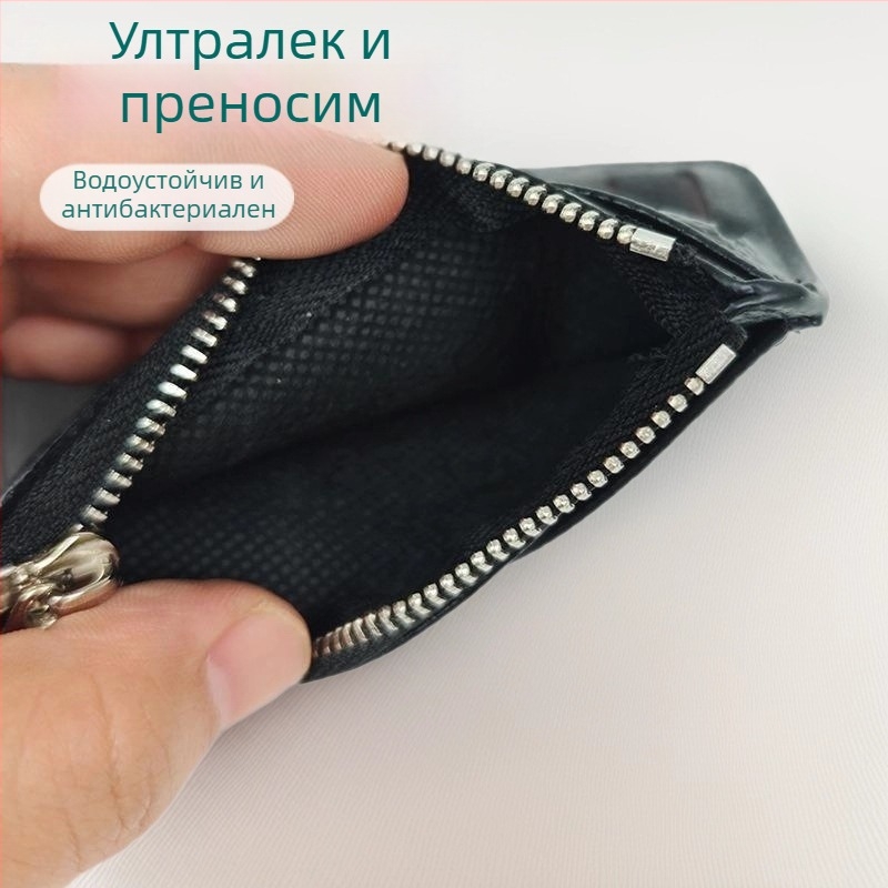Минималистичен PU картодържател за мъже и жени, компактен и ултра тънък, с множество отделения за карти, калъф за шофьорска книжка и мини портфейл за монети
