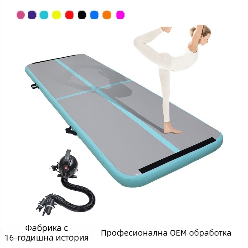 Надуваема PVC гимнастическа постелка с неплъзгаща повърхност за йога и Таекуондо, защитна за деца