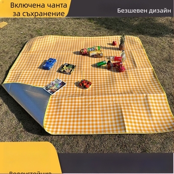 Удебелен къмпинг мат с алуминиево фолио, антиподхлъзващ и влагоустойчив, размер 150 x 200 см