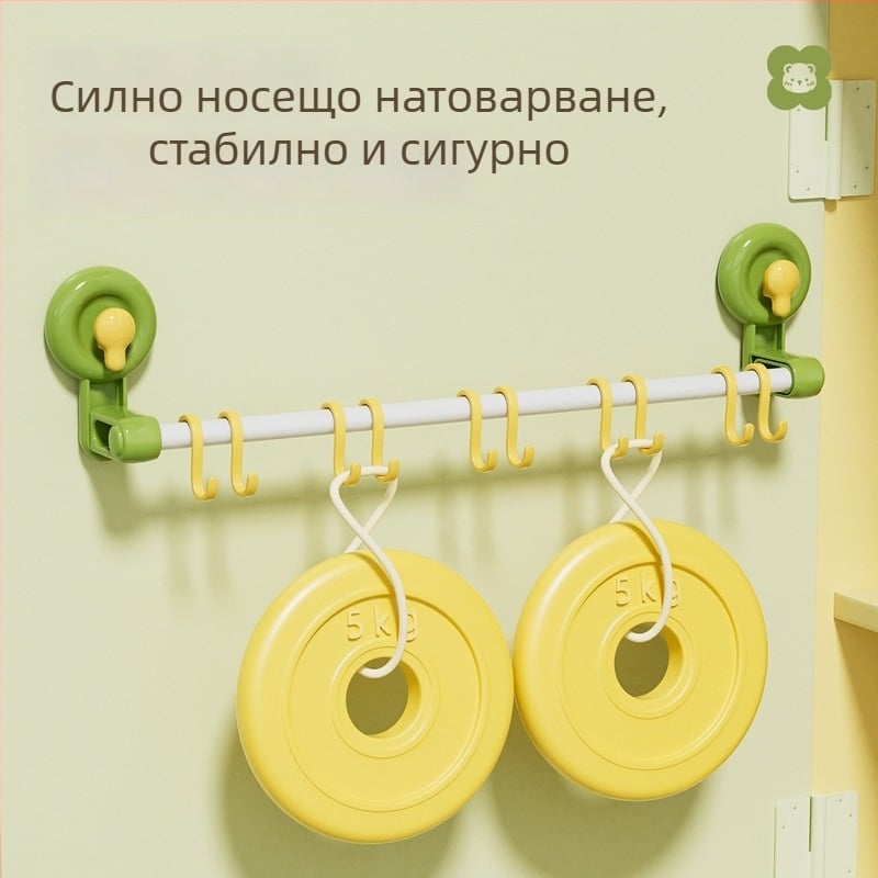 Комплект вакуумни куки с присоски в редица, без пробиване, здрави закачалки за дрехи за врата, без следи