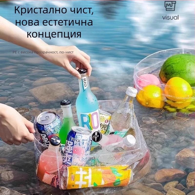Еднократен сгъваем съд за пътуване: портативна мивка за пране и лице, водна кофа, торба за пране и кофа за накисване на крака