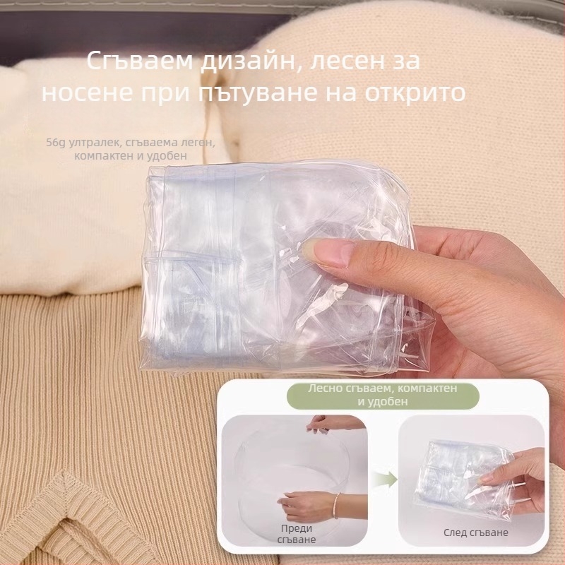 Еднократен сгъваем съд за пътуване: портативна мивка за пране и лице, водна кофа, торба за пране и кофа за накисване на крака