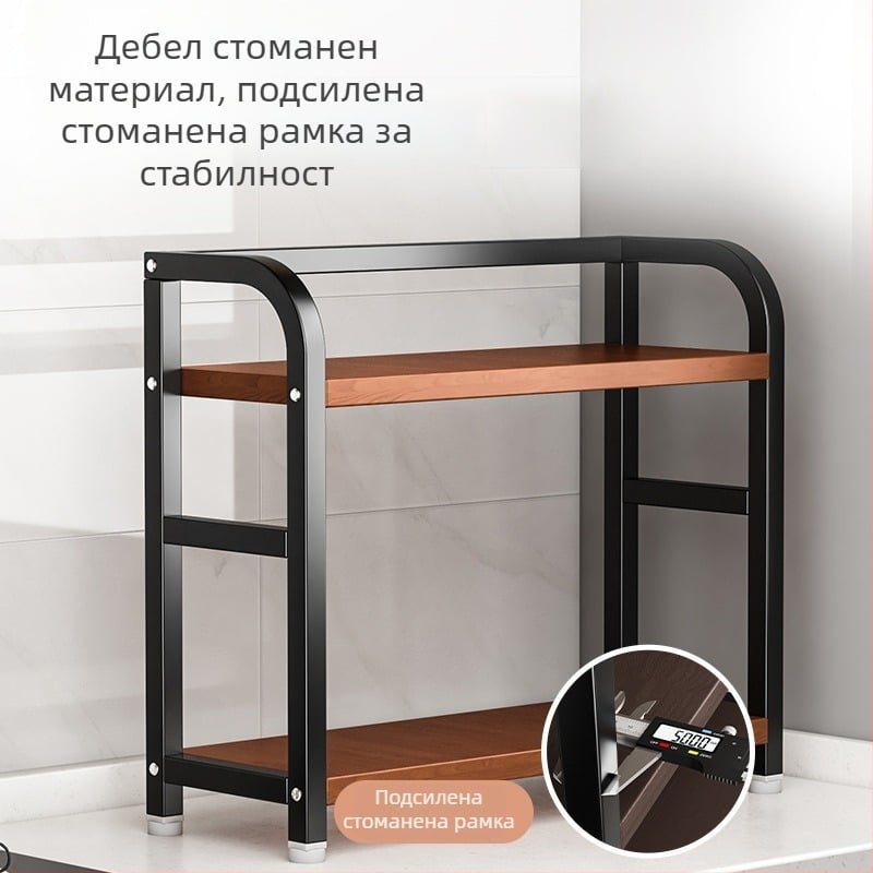 Кухненски рафт за подправки и организатор на плота — без пробиване, удобен достъп