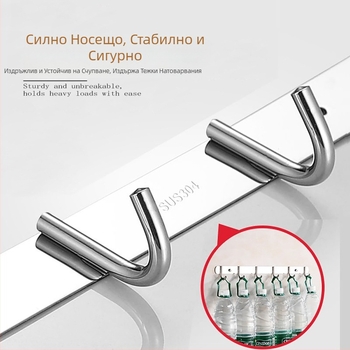 304 неръждаема стомана, без пробиване, тежки стенни закачалки за кухня и баня – комплект за съхранение на дрехи на стена