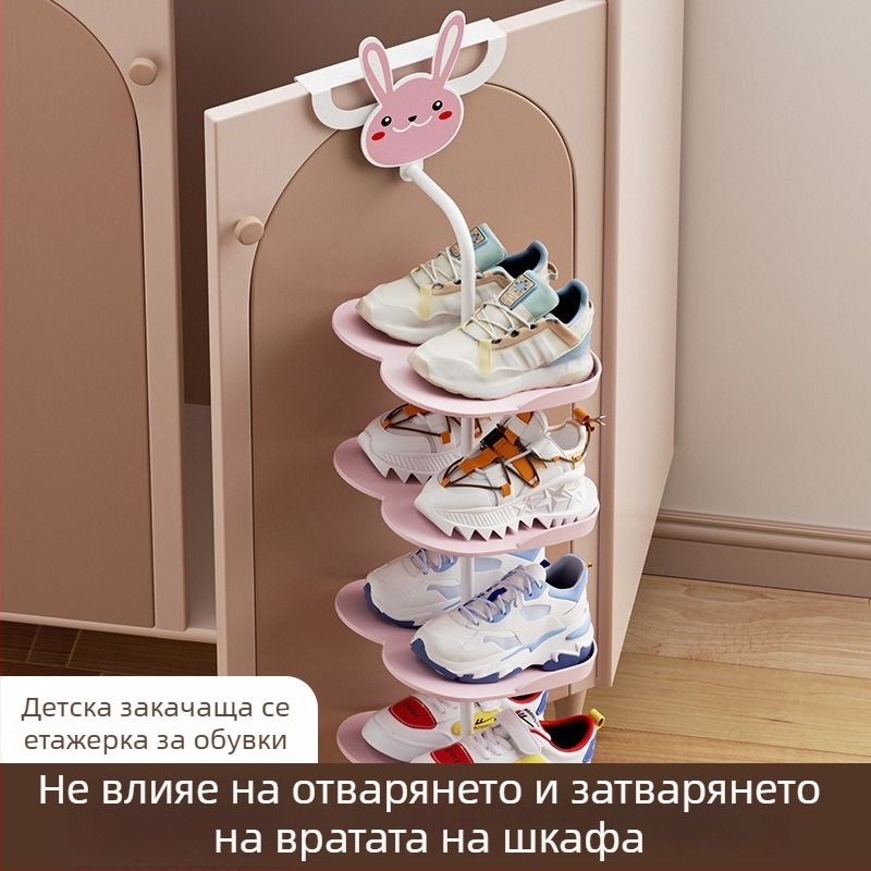 Безпробивен окачващ се рафт за детски обувки, прахозащитен многоетажен органайзер за обувки