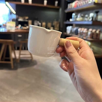 Керамична мини чашка за мляко с дръжка, 100 ml – съд за мляко и сос
