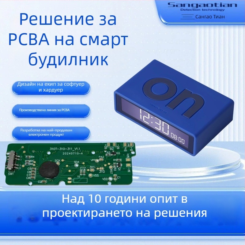 Разработване на платка за интелигентен будилник и PCBA електронни платки — дизайн и производство.
