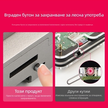 Калъф за Raspberry Pi 5 от ABS със защитен корпус, PWM вентилатор за охлаждане и регулируема скорост, пластмаса имитираща алуминиева сплав