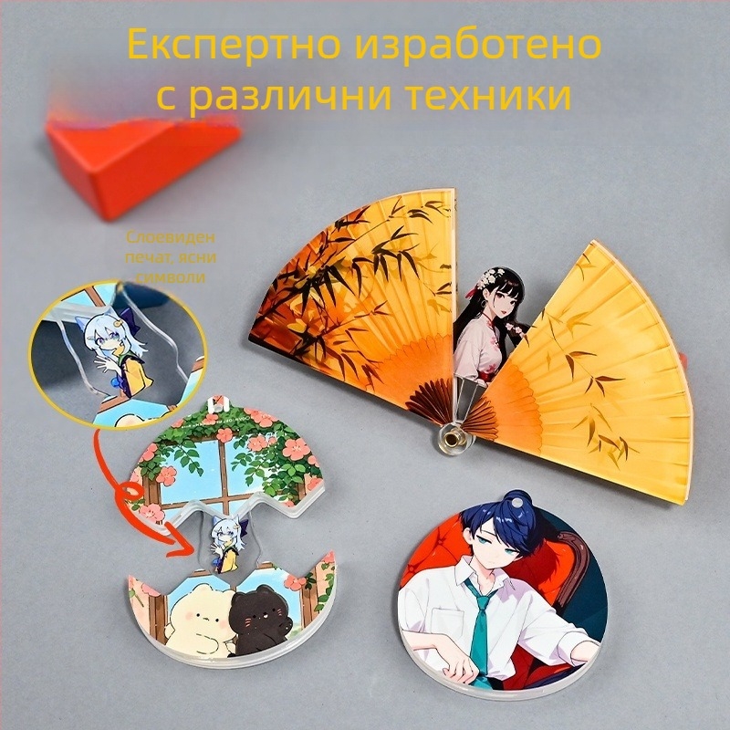 Персонализиран акрилен ключодържател с ултра-дебела неравна яйцевидна магнитна висулка, персонализиран според вашата снимка
