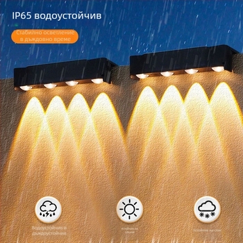 Соларни прожектори за дома — декоративна стенна светлина за външни фасади, градина и двор
