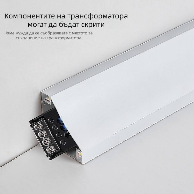LED линейна светлинна лента за измиване на стени, дневна стая, повърхностно монтирана, алуминиев канал с гипсов кант