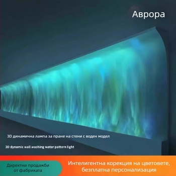 LED стенна лампа с воден модел, 3D динамична стена-измиваща лампа, амбиентно осветление за спалня и дневна, подходяща за караоке бар