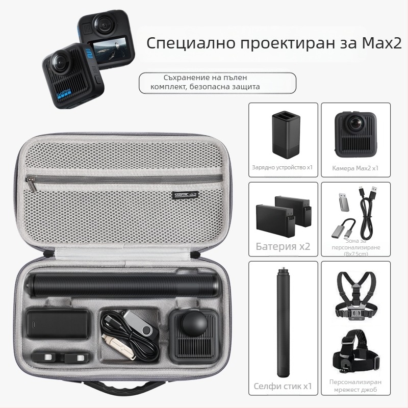 GoPro MAX2 съхранителна чанта и комплект аксесоари за защитна кутия на панорамна камера